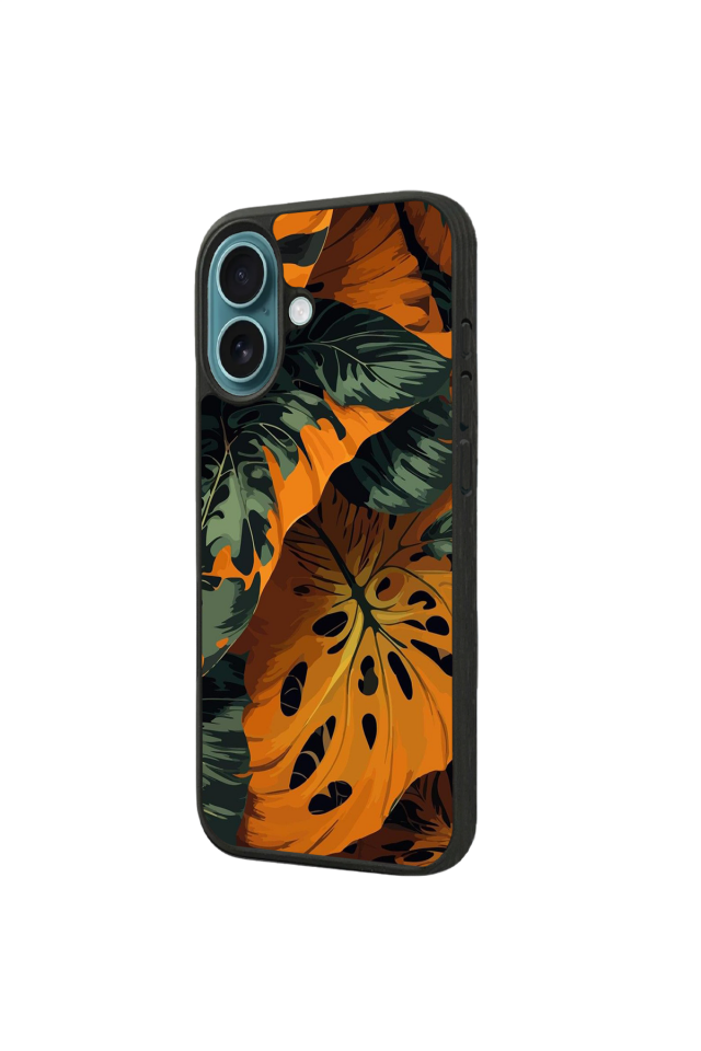 iPhone 16 Uyumlu Botanik Tasarımlı Glossy Premium Kılıf