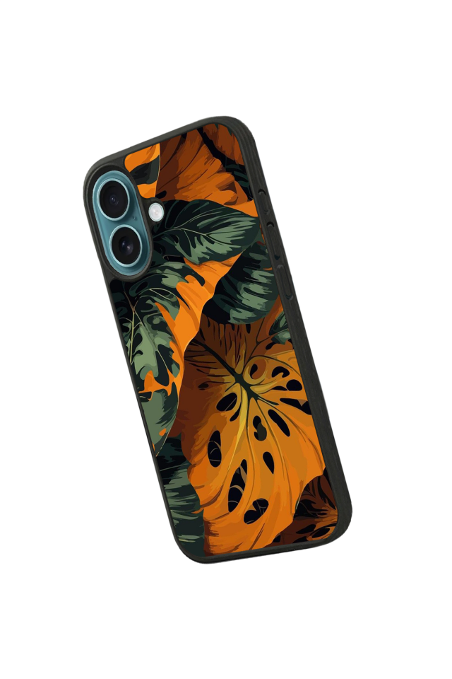 iPhone 16 Uyumlu Botanik Tasarımlı Glossy Premium Kılıf