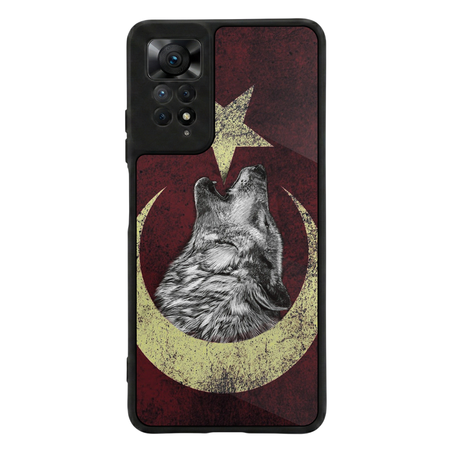 Xiaomi Redmi Note 12 Pro Uyumlu Bozkurt Tasarımlı Glossy Premium Kılıf