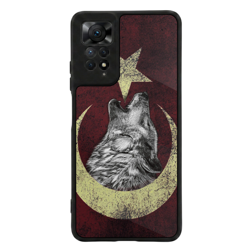 Xiaomi Redmi Note 12 Pro Uyumlu Bozkurt Tasarımlı Glossy Premium Kılıf