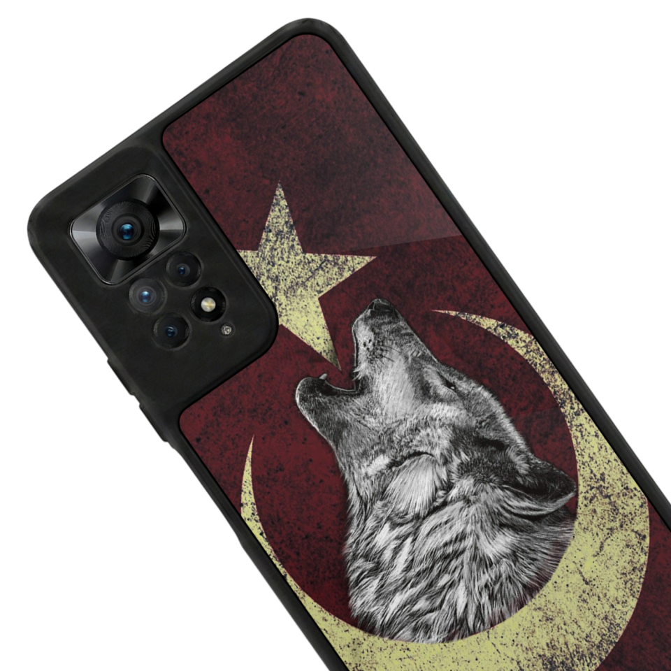 Xiaomi Redmi Note 12 Pro Uyumlu Bozkurt Tasarımlı Glossy Premium Kılıf