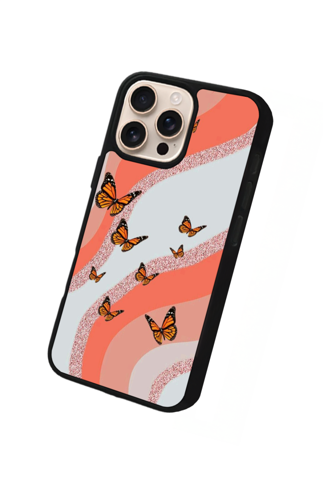 iPhone 16 Pro Max Uyumlu Kelebek Tasarımlı Glossy Premium Kılıf