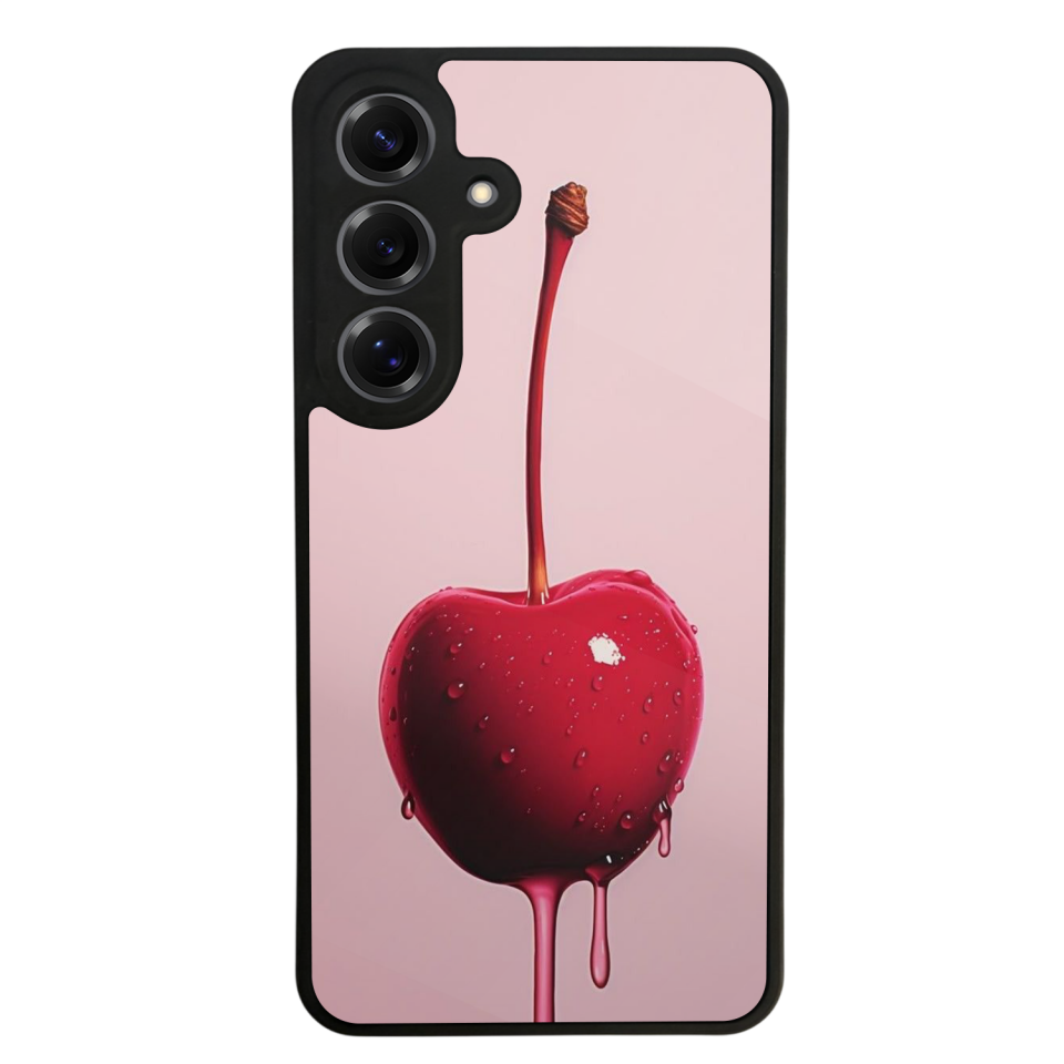 Samsung Galaxy S25 Uyumlu Kiraz Tasarımlı Glossy Premium Kılıf