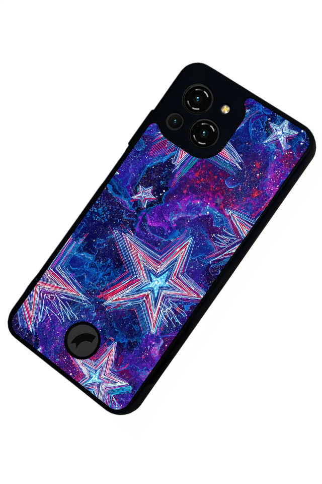 Reeder S23 Pro Max Uyumlu Retro Yildizlar Tasarımlı Glossy Premium Kılıf