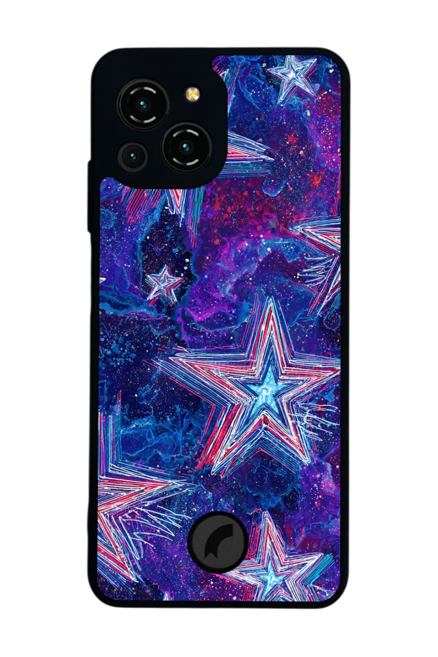 Reeder S23 Pro Max Uyumlu Retro Yildizlar Tasarımlı Glossy Premium Kılıf