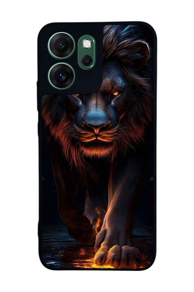 Oppo Reno 14F Uyumlu Aslan Tasarımlı Glossy Premium Kılıf