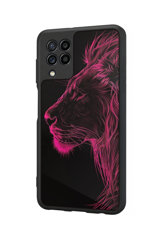 Samsung Galaxy M22 Uyumlu Aslan Tasarımlı Glossy Premium Kılıf