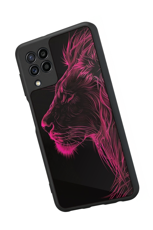 Samsung Galaxy M22 Uyumlu Aslan Tasarımlı Glossy Premium Kılıf