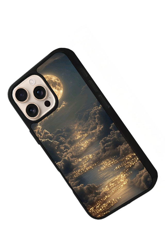 iPhone 15 Pro Max Uyumlu Ay Tasarımlı Glossy Premium Kılıf