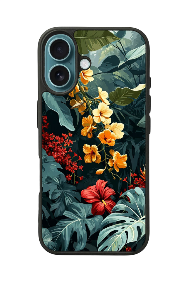 iPhone 16 Uyumlu Botanik Tasarımlı Glossy Premium Kılıf