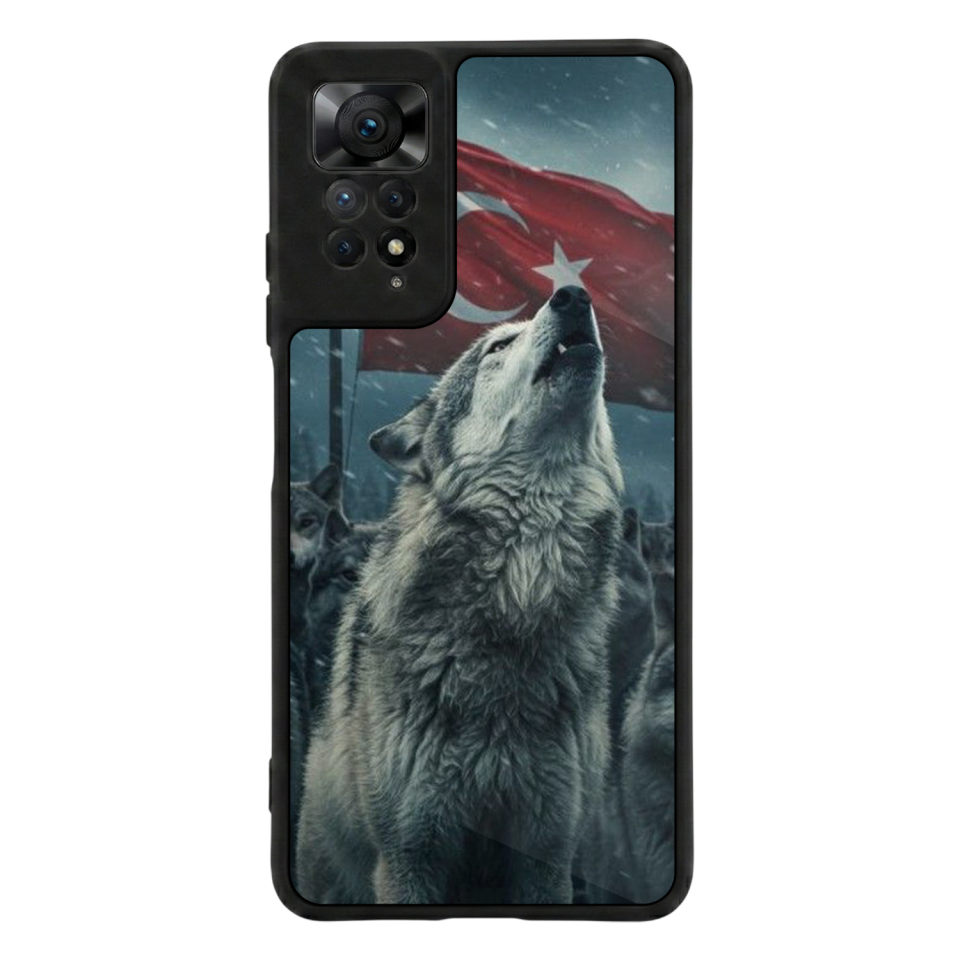 Xiaomi Redmi Note 12 Pro Uyumlu Bozkurt Tasarımlı Glossy Premium Kılıf