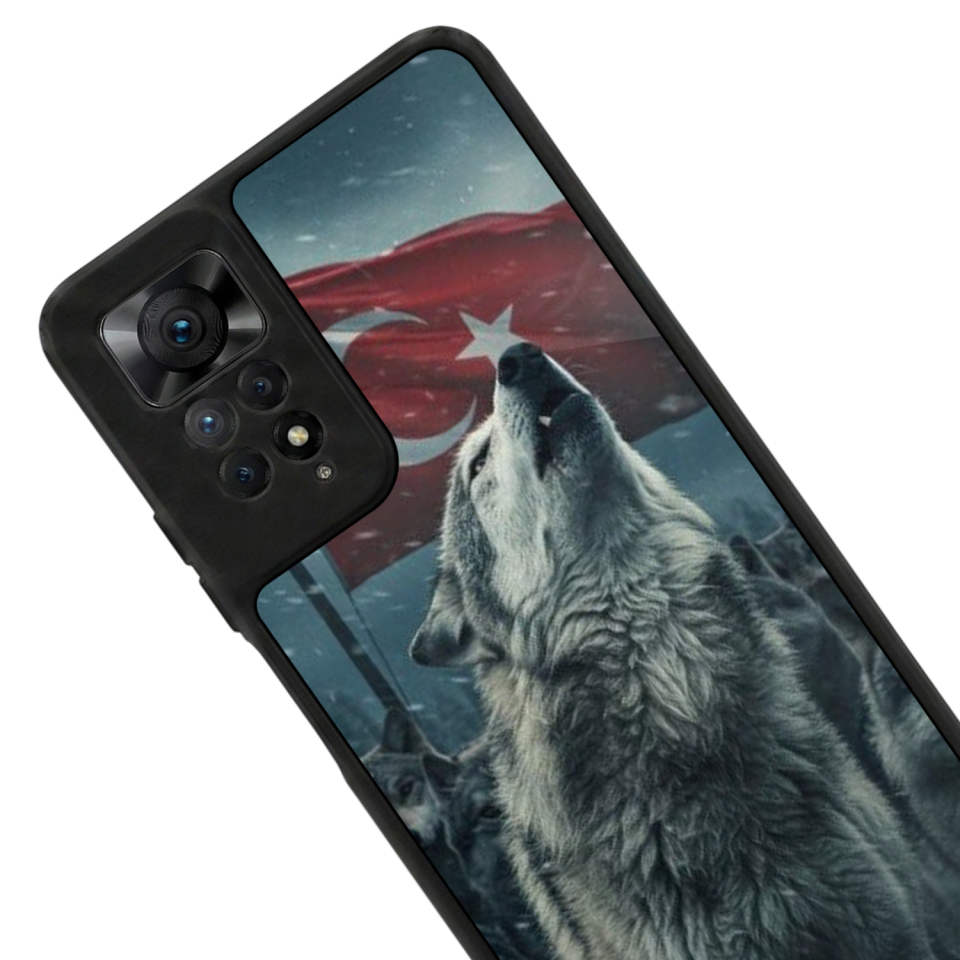 Xiaomi Redmi Note 12 Pro Uyumlu Bozkurt Tasarımlı Glossy Premium Kılıf