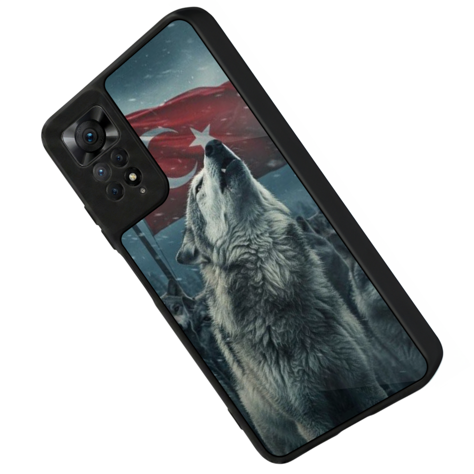 Xiaomi Redmi Note 12 Pro Uyumlu Bozkurt Tasarımlı Glossy Premium Kılıf
