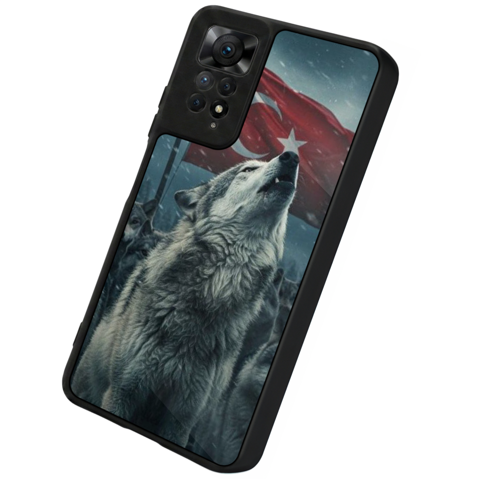 Xiaomi Redmi Note 12 Pro Uyumlu Bozkurt Tasarımlı Glossy Premium Kılıf