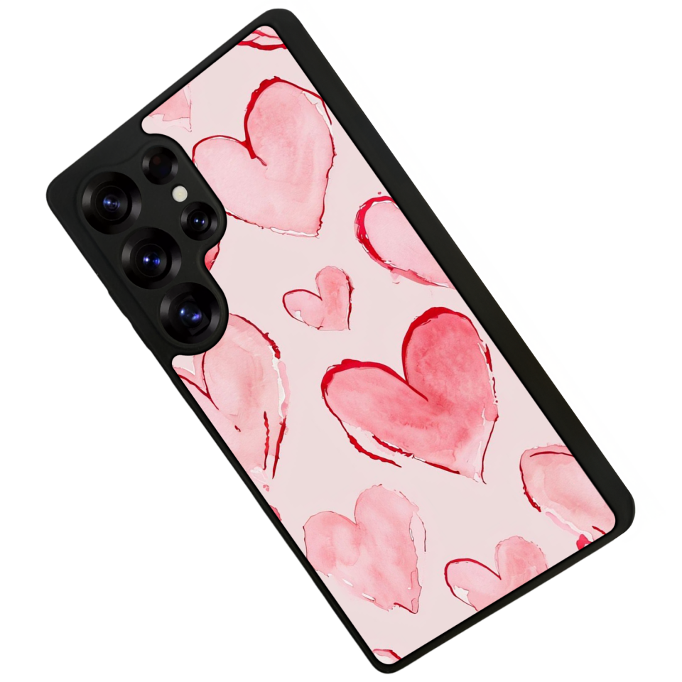 Samsung Galaxy S25 Ultra Uyumlu Kalp Love Tasarımlı Glossy Premium Kılıf