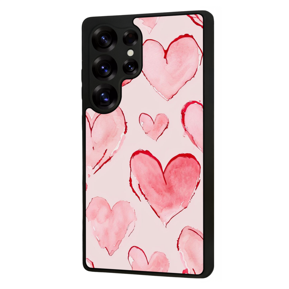 Samsung Galaxy S25 Ultra Uyumlu Kalp Love Tasarımlı Glossy Premium Kılıf
