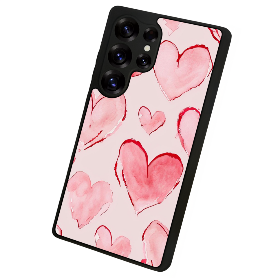 Samsung Galaxy S25 Ultra Uyumlu Kalp Love Tasarımlı Glossy Premium Kılıf