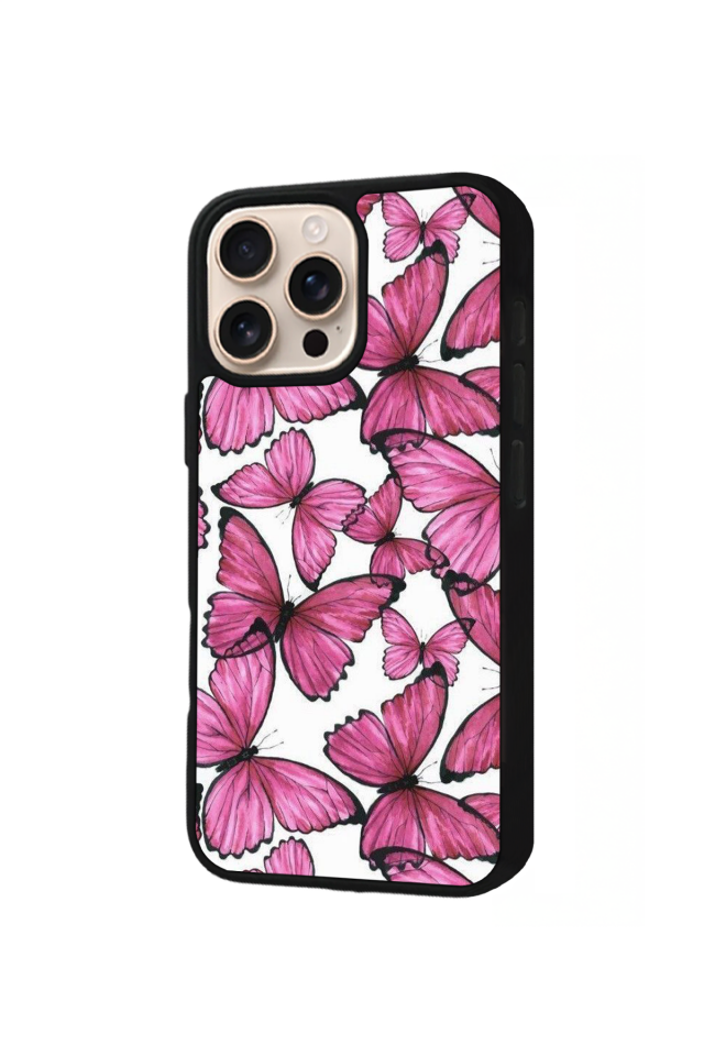iPhone 16 Pro Max Uyumlu Kelebek Tasarımlı Glossy Premium Kılıf