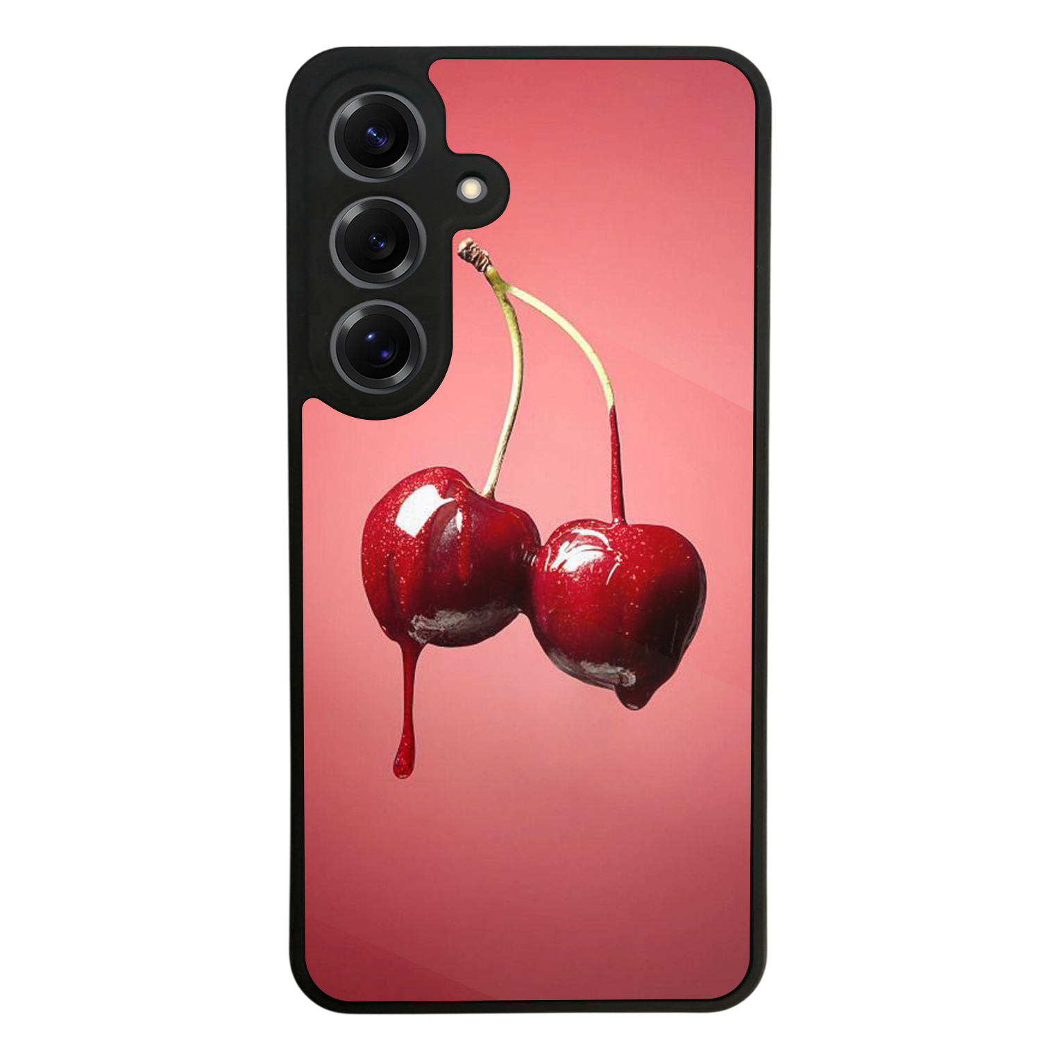 Samsung Galaxy S25 Uyumlu Kiraz Tasarımlı Glossy Premium Kılıf