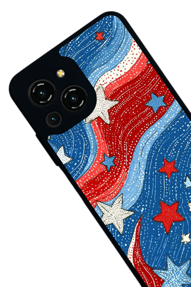 Reeder S23 Pro Max Uyumlu Retro Yildizlar Tasarımlı Glossy Premium Kılıf