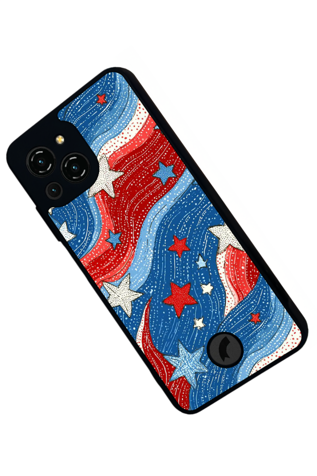 Reeder S23 Pro Max Uyumlu Retro Yildizlar Tasarımlı Glossy Premium Kılıf