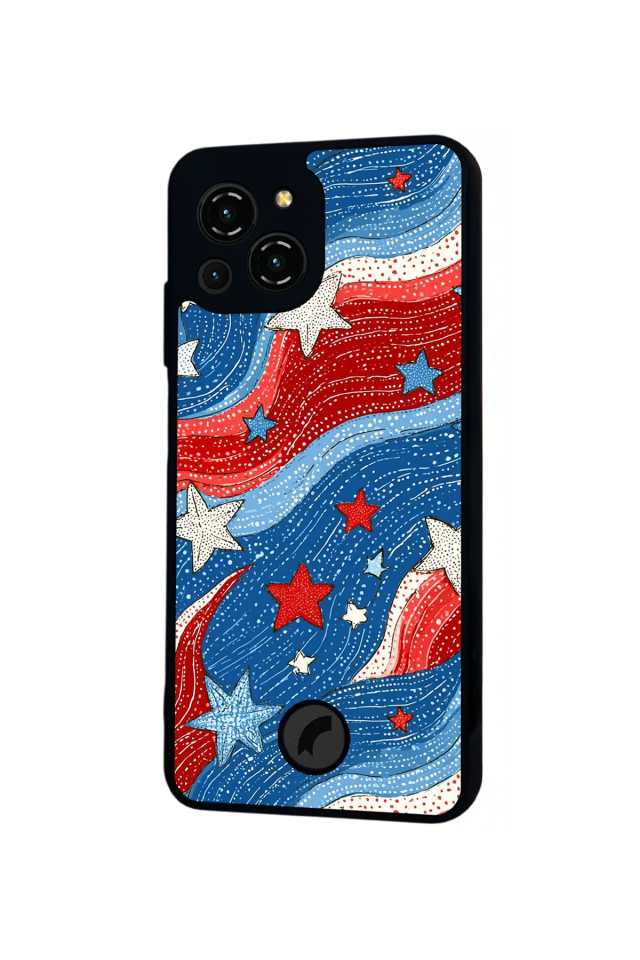 Reeder S23 Pro Max Uyumlu Retro Yildizlar Tasarımlı Glossy Premium Kılıf
