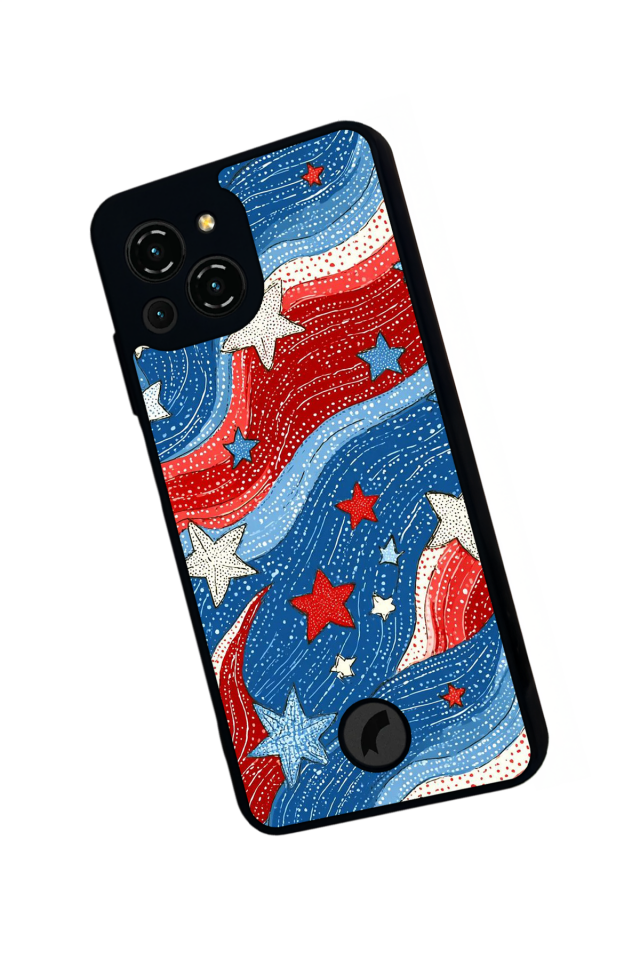 Reeder S23 Pro Max Uyumlu Retro Yildizlar Tasarımlı Glossy Premium Kılıf