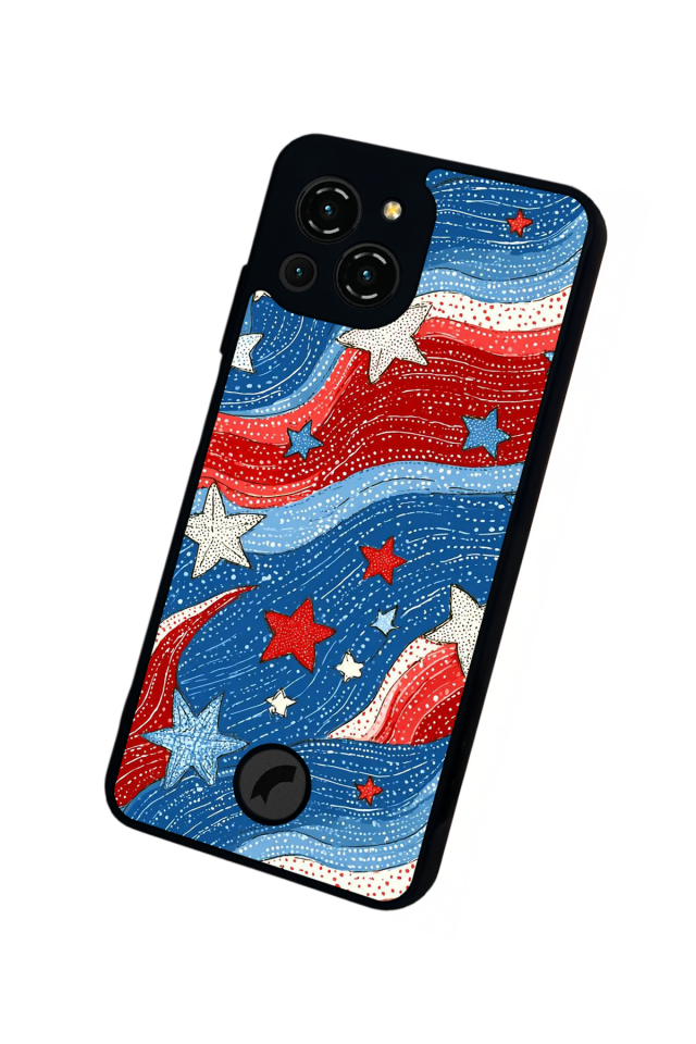 Reeder S23 Pro Max Uyumlu Retro Yildizlar Tasarımlı Glossy Premium Kılıf