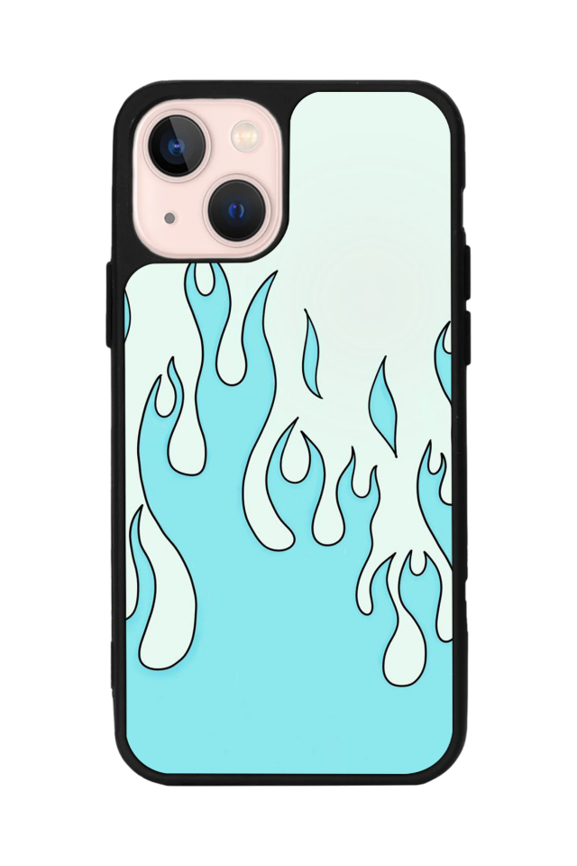 iPhone 14 Plus Uyumlu Retro Flame Patterns Tasarımlı Glossy Premium Kılıf