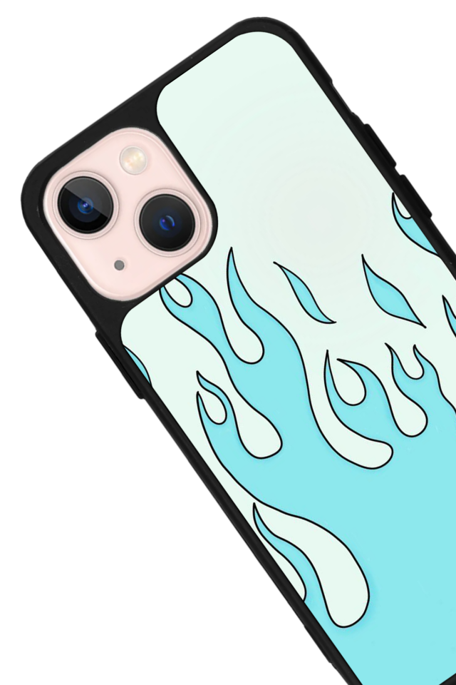 iPhone 14 Plus Uyumlu Retro Flame Patterns Tasarımlı Glossy Premium Kılıf