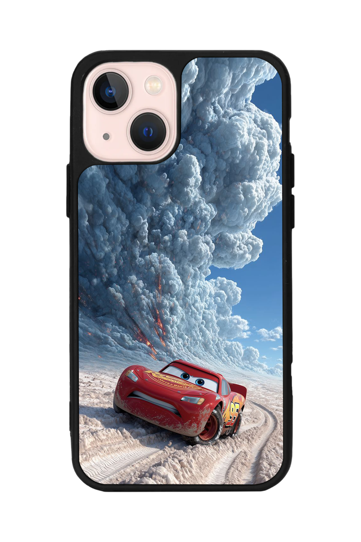 iPhone 15 Plus Uyumlu Şimsek McQueen Tasarımlı Glossy Premium Kılıf