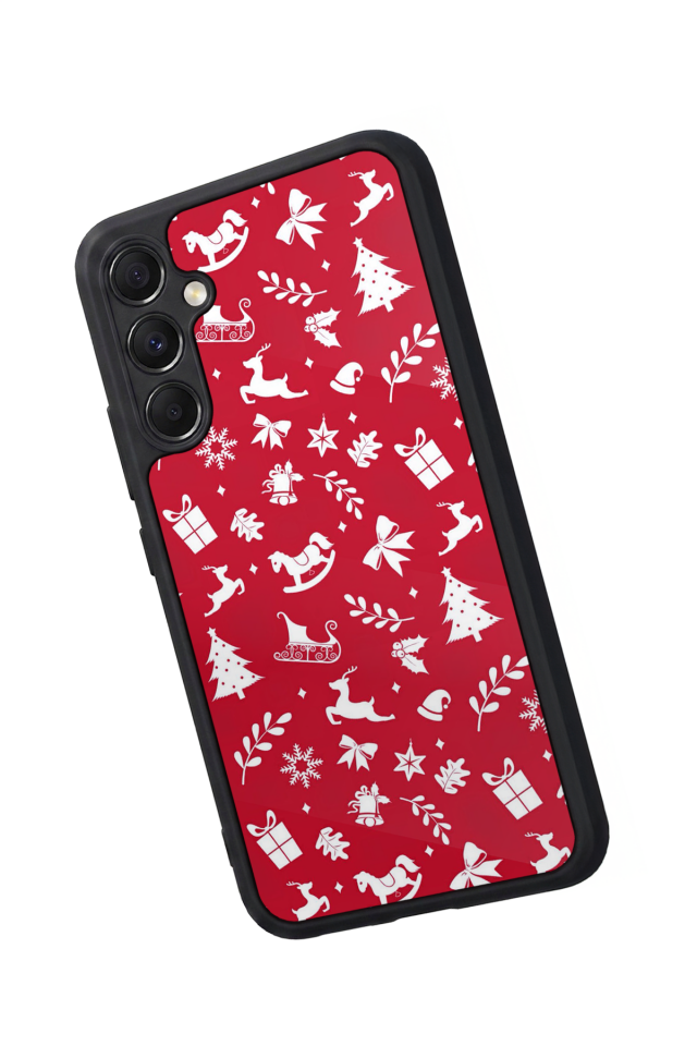 Samsung Galaxy M34 Uyumlu Yilbasi Christmas Tasarımlı Glossy Premium Kılıf