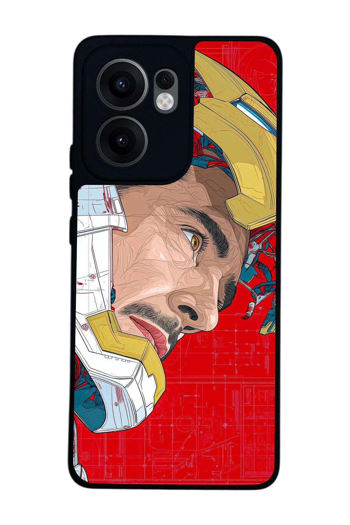 Oppo Reno 13F Uyumlu Iron Man ( Demir Adam ) Tasarımlı Glossy Premium Kılıf