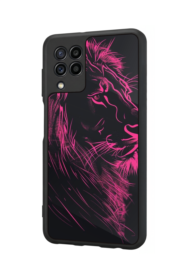 Samsung Galaxy M22 Uyumlu Aslan Tasarımlı Glossy Premium Kılıf