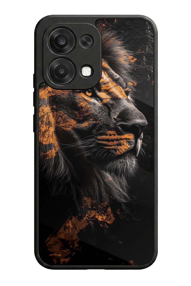 Oppo A6 Pro Uyumlu Aslan Tasarımlı Glossy Premium Kılıf