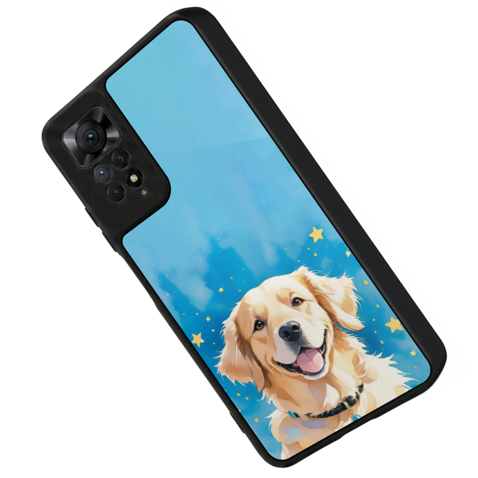 Xiaomi Redmi Note 11 Pro Uyumlu Golden Kopek Tasarımlı Glossy Premium Kılıf