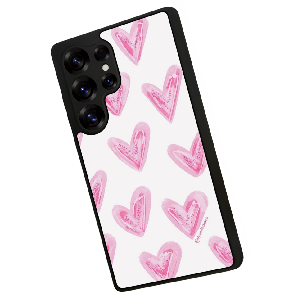 Samsung Galaxy S25 Ultra Uyumlu Kalp Love Tasarımlı Glossy Premium Kılıf