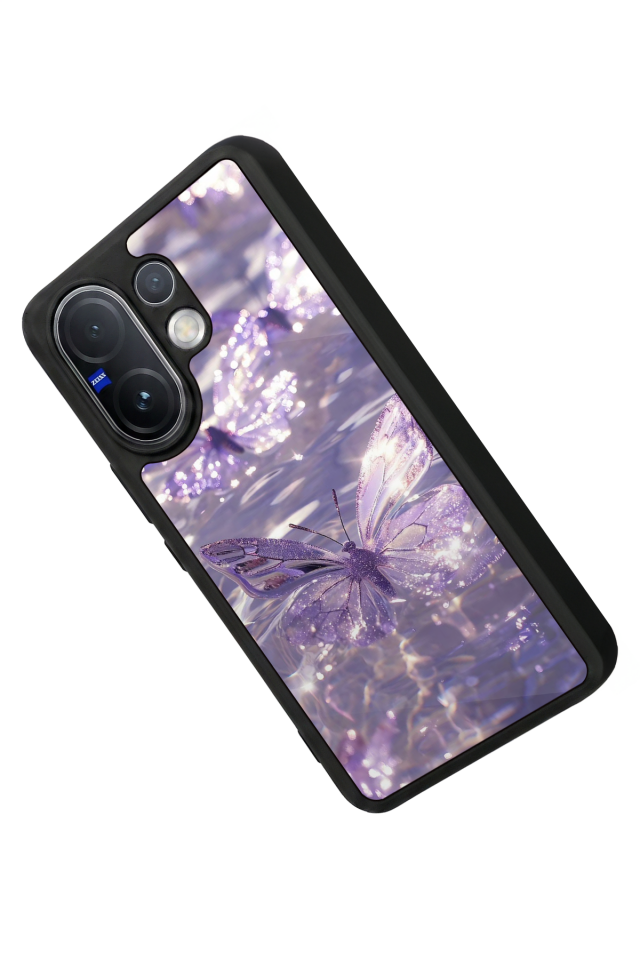 Vivo V60 Uyumlu Kelebek Tasarımlı Glossy Premium Kılıf