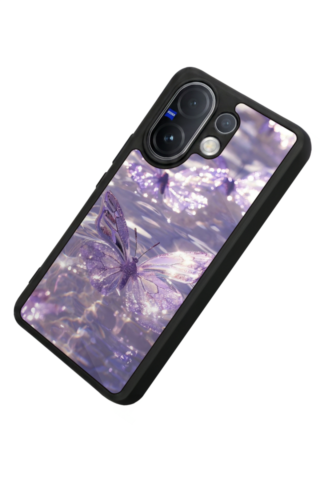 Vivo V60 Uyumlu Kelebek Tasarımlı Glossy Premium Kılıf
