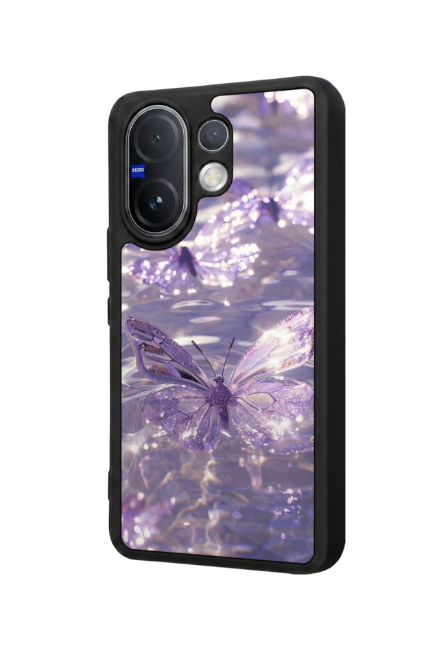Vivo V60 Uyumlu Kelebek Tasarımlı Glossy Premium Kılıf