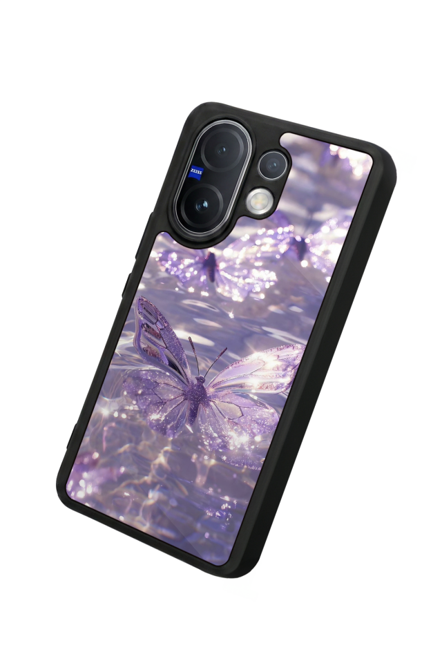 Vivo V60 Uyumlu Kelebek Tasarımlı Glossy Premium Kılıf