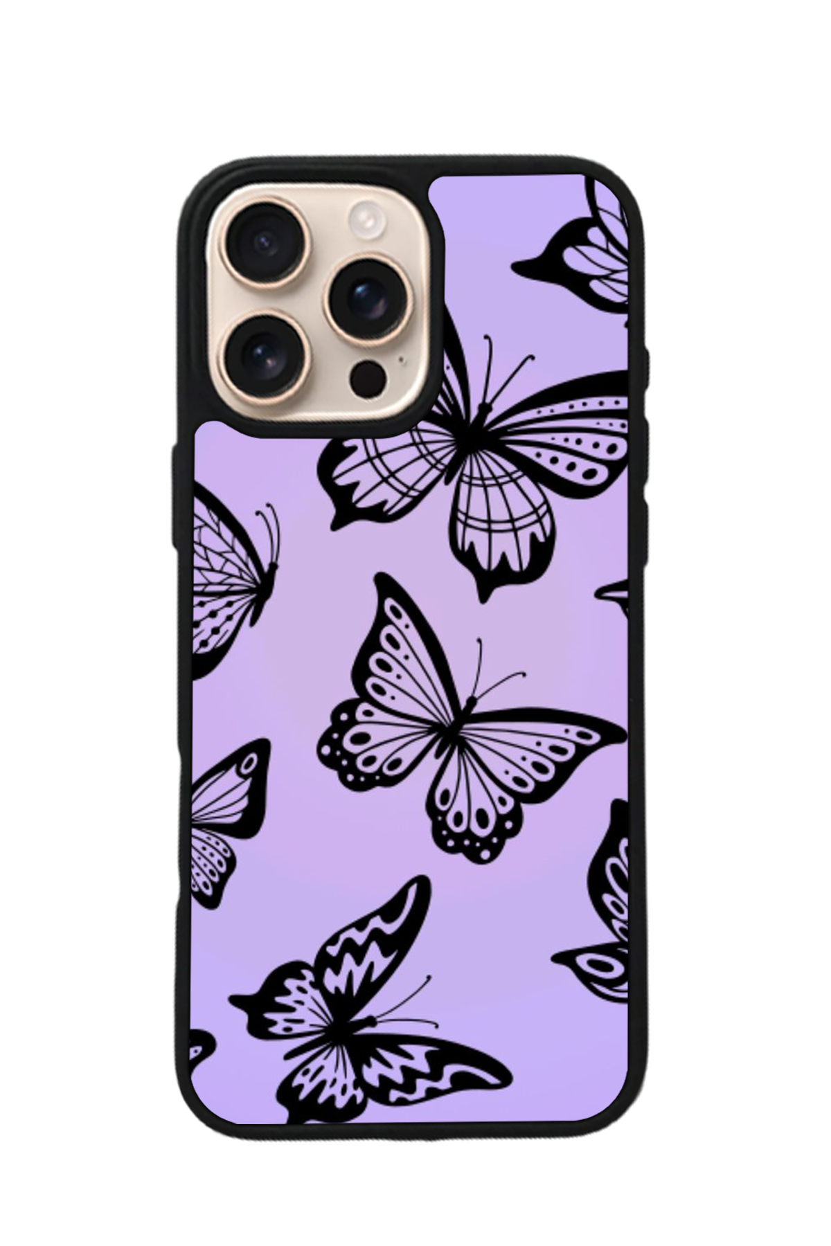 iPhone 16 Pro Max Uyumlu Kelebek Tasarımlı Glossy Premium Kılıf