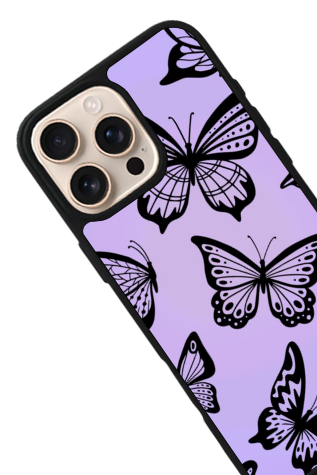 iPhone 16 Pro Max Uyumlu Kelebek Tasarımlı Glossy Premium Kılıf