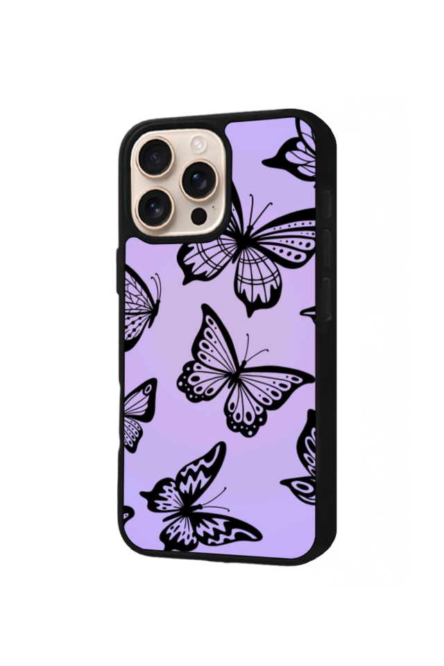 iPhone 16 Pro Max Uyumlu Kelebek Tasarımlı Glossy Premium Kılıf