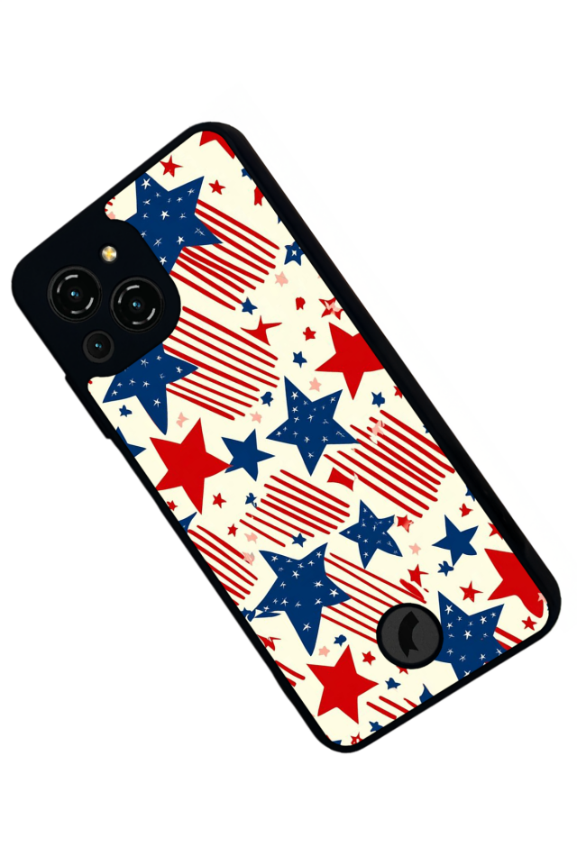 Reeder S23 Pro Max Uyumlu Retro Yildizlar Tasarımlı Glossy Premium Kılıf