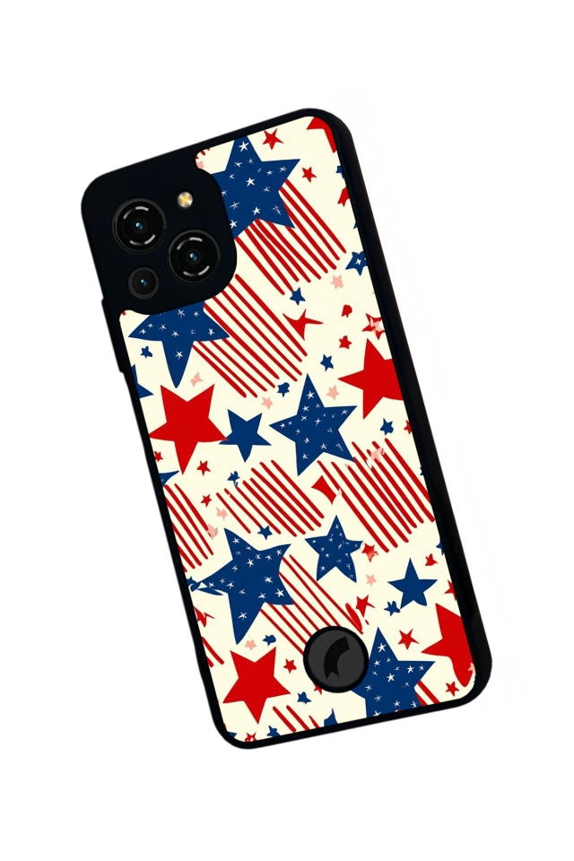 Reeder S23 Pro Max Uyumlu Retro Yildizlar Tasarımlı Glossy Premium Kılıf