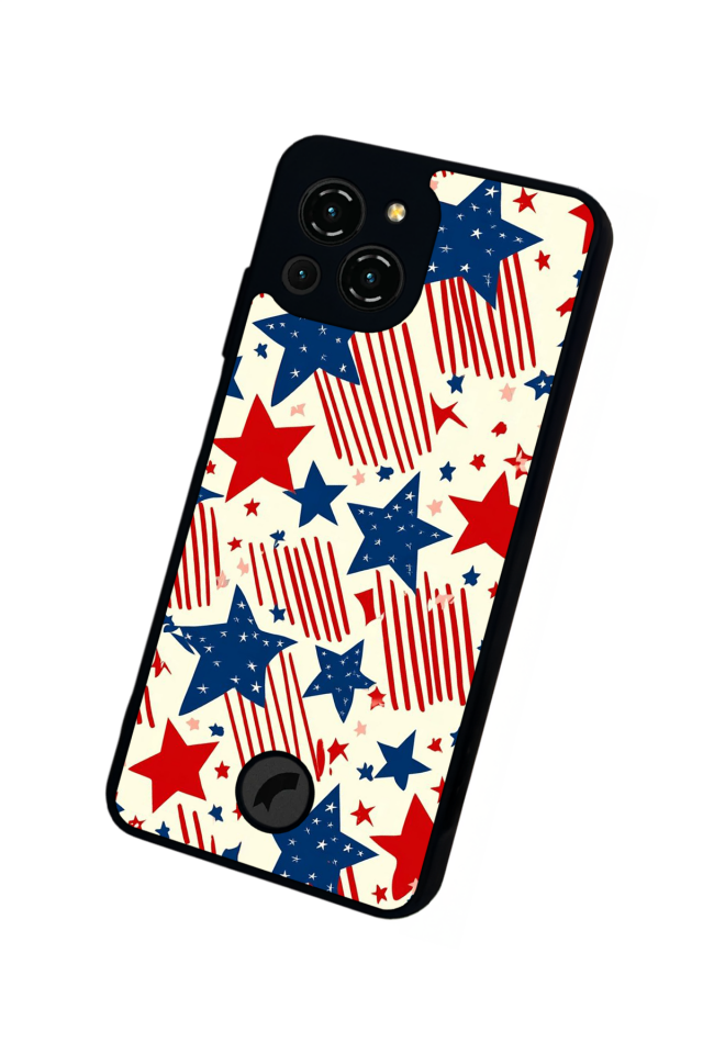 Reeder S23 Pro Max Uyumlu Retro Yildizlar Tasarımlı Glossy Premium Kılıf