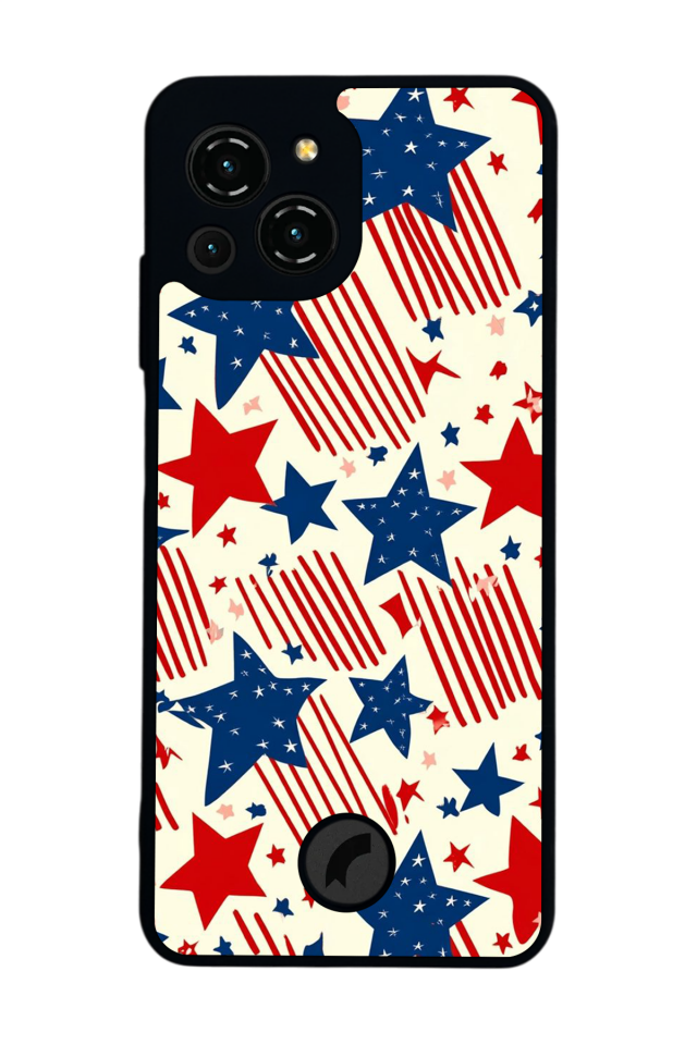 Reeder S23 Pro Max Uyumlu Retro Yildizlar Tasarımlı Glossy Premium Kılıf