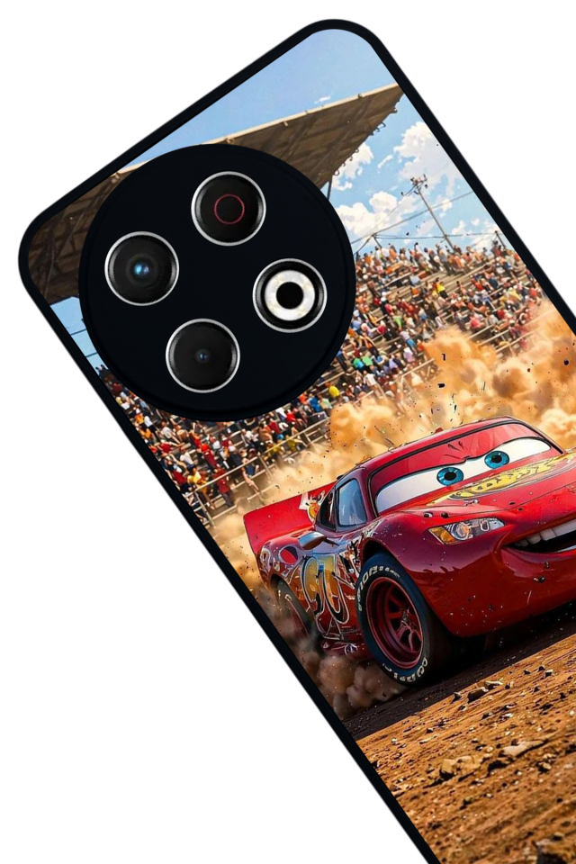 Tecno Spark 30 Pro Uyumlu Şimsek McQueen Tasarımlı Glossy Premium Kılıf