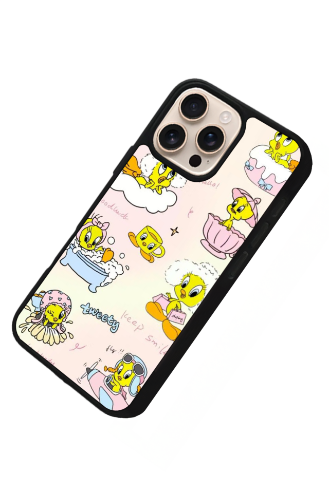iPhone 14 Pro Uyumlu Tweety Tasarımlı Glossy Premium Kılıf